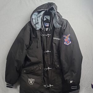 TRIPLE FAT GOOSE NFL LOS ANGELES RAIDERS | XL PUFFER | BLACK GREY WHITE VTG MEN